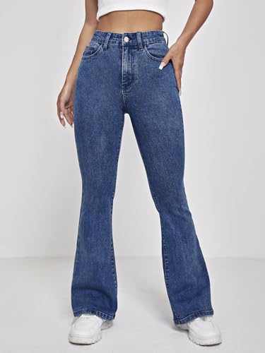 Image of TOPLOT Women's Jeans | Bootcut Fit Design | Trendy Fashion Stylish Look Structure |Regular Pant Baggy High Waist | Comfortable Wear | Easy Movement Fit | Casual & Everyday Wear (5155)
