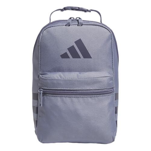 adidas Santiago Lunch Bag Cooler for Women and Men, Insulated Food Container Box with Mesh Pocket, Silver Violet Purple/Preloved Violet/3.0, One Size