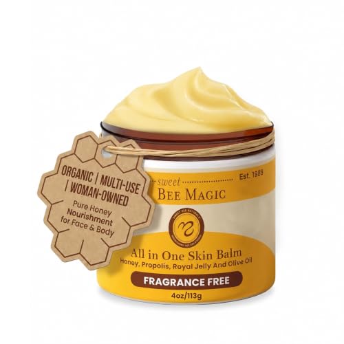 Sweet Bee Magic Organic Honey Bee Balm for Face, Skin & Body - All in One Honey Balm - Beeswax Body Moisturizer - All Natural Aid - 1 jar (4oz)