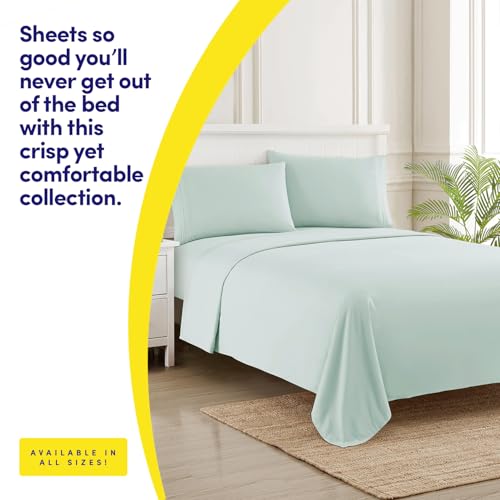 Image of 1500 Supreme Collection Extra Soft Split King Sheets Set, Mint - Luxury Bed Sheets Set with Deep Pocket Wrinkle Free Bedding, Over 40 Colors, Split King Size, Mint