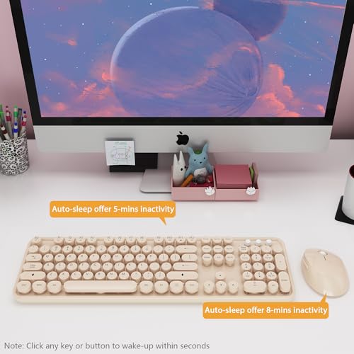 Image of KOOTOP Cute Colorful Wireless Keyboard and Mouse Combo