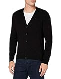 100% Schurwolle United Colors of Benetton Herren Maglia Cardigan M/l Strickjacke, Nero 100, XL
