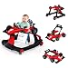 COSTWAY Girello per Bambini 4 in 1, Altezza e Velocità Regolabili (Rosso)