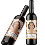 Flaschenetikett personalisiert mit Foto & Text | Premium Aufkleber-Set | Goldeffekt-Folie | Weinflaschen Etikett personalisiert (Layout 5)
