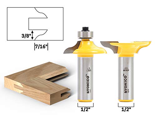 Yonico 12234 Rail And Stile Bit Set Glass Router Bevel 2 Bit Rail And ...