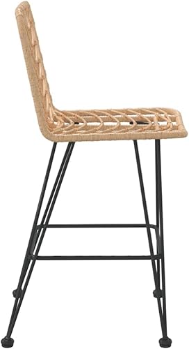 Miniatura 5 de Taburetes de bar 2 piezas 17.7x22 x40.7 PE Rattan y acero cómodas sillas de patio al aire libre Sillas para Comedor para sala de estar, playa,