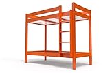 Garantie: 2 año ABC MEUBLES - Litera 2 plazas 90x190 Escala Derecha Madera ABC - SUPABCDR90 - Naranja, 90x190