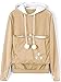Produktbild Anaisy Frauen Pullover Hoodie Sweatshirt Wesentlich Tasche Mit Kangaroo Hoodie Carrier Für Kleine Katze Hunde Oberteile (Color : Khaki, Einheitsgröße : M)