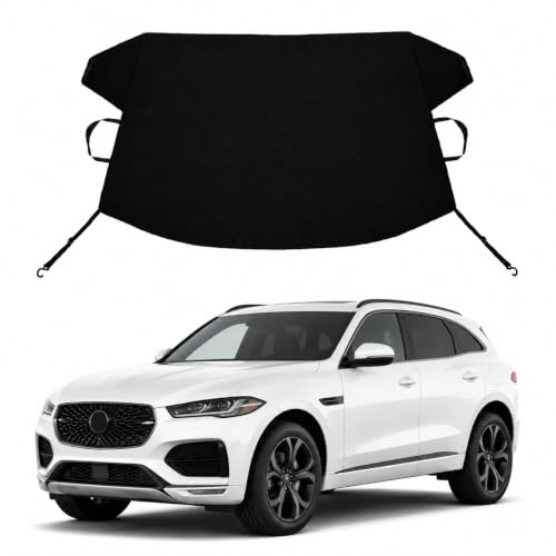 Image of F-Pace Custom Windshield Cover for Ice and Snow Ja-guar F-Pace Heavy Duty 600D Oxford Fabric Windshield Protector Fit Waterproof Frost Snow Cover Winter Car Accessories