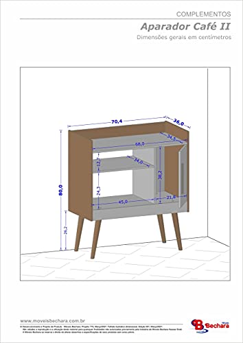 Aparador Balcão Café II Com 1 Porta Pés Palito
