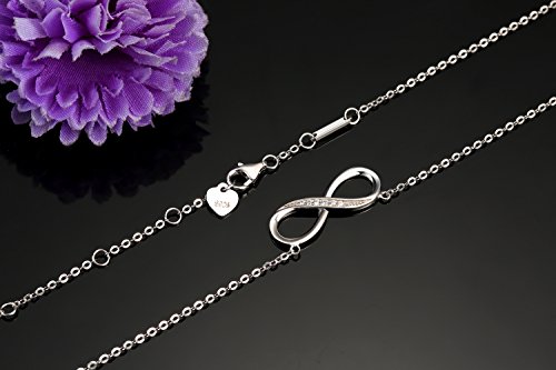 Infinity Pendant Necklace for Women, 925 Sterling Silver Love Heart Necklace Fine Jewelry3