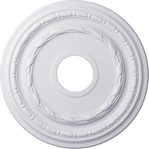 Image of Ekena Millwork CM15DU Dublin Ceiling Medallion, 15 3 /8 inchOD x 3 5 /8 inchID x 1 inchP, Factory Primed