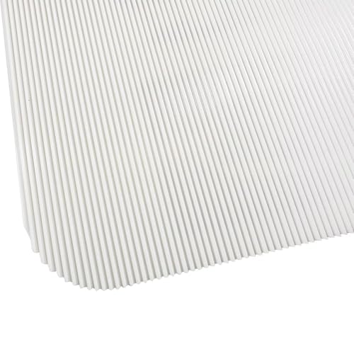 Image of Pair White 24 inch x 24 inch Angled Mud Flaps with Fun Truck Pattern Semi Truck Splash Guard 1 /5 inch Thick Polymer