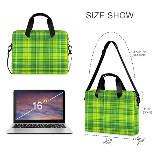 Bolso para portátil ALAZA verde lima a cuadros 13-15.6 pulg miniatura 5