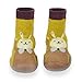 Hinrichsen & Co. Lauflernschuhe Krabbelschuhe für Jungen und Mädchen. Hausschuhe für Baby von 6 Monaten bis 24 Monate altes Kind (Gelb Hase, 12_Months)