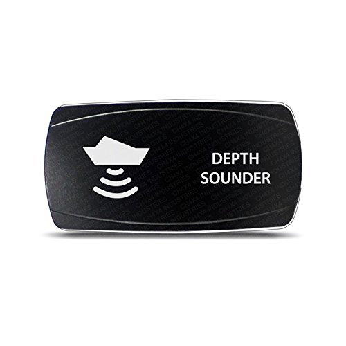 CH4X4 Marine Rocker Switch Depth Sounder Symbol - Horizontal - Blue Led