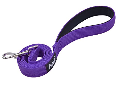 PUPTECK Reflective Dog Leash with Comfortable Padded Handle Durable Nylon Dog Lead for Small Medium and Large Dogs Cats Walking Running Training Outside, Purple, S