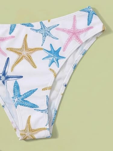 Image of COZYEASE Girls' 2 Piece Ditsy Floral Print Knot Front Ruched Triangle Bikini Swimsuit