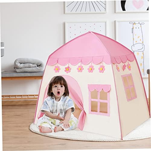 Kids Tent, 51.2inch Large Kids Play Tents with Flower Pendants, Pop Up Play Tent, Princess Castle Fairy Playhouse, Indoor Teepee Tent for Kids Boys Girls (Pink) 4 41QdZSVnlsL. AC