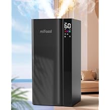 Mifasol Humidifier Large Room Home Bedroom, 5.3Gal/20L Warm and Cool Mist Humidifiers, Quickly & Evenly Humidify Larger Areas,Dual Mist Nozzles and Atomizers, Plant/Commercial/Greenhouse/Office, Black