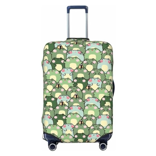 Cute Chubby Frog Luggage Cover Anti Scratch Dirt Waterproof Elastic Travel Luggage Cover Protector Suitcase Cover for Suitcase Tsa Approved Fit 18-32 Inch Luggage