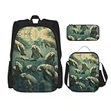 Grande capacité : dimensions du sac à dos animaux lamantin : 41,9 x 14,9 x 32,6 cm. Convient aux ordinateurs portables jusqu'à 15