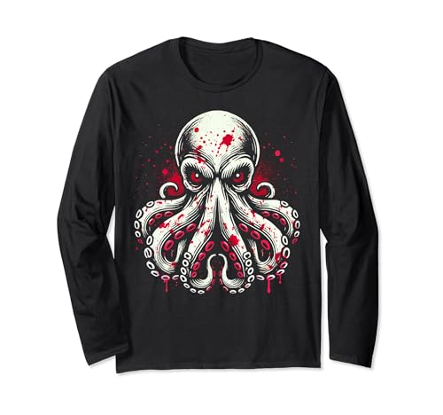 Octopus Halloween Decor Creepy Scary Tentacles Bloody Killer Manga Larga