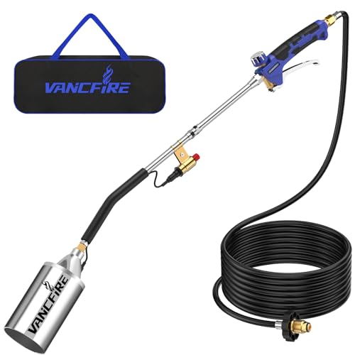 Propane Torch Weed Burner Kit,Weed Blow Torch with Storage Bag, Heavy Duty Flamethrower with Igniter & Turbo Trigger and 10 FT Hose for Weeding,Roofing, Melting Ice/Snow(33")