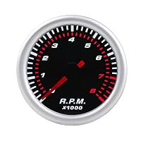 ETOPARS 52mm Automotor Kfz Zeiger Spannungsanzeige Tacho Drehzahlmesser Drehzahl Messgerät Kit RPM Weiß Helles Lichtanzeige Zeigeranzeige Rennanzeige Rauchtönung Len