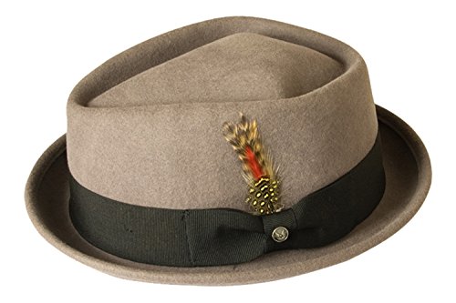 Gamble & Gunn Chapeau de porkpie de la Nouvelle-Orléans Gris Style Vintage - Gris - Medium