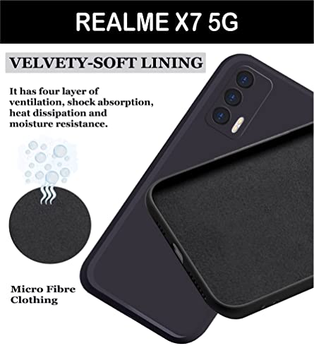 Image of A rtistque Back Cover Case for Realme X7 5G with Camera Protection | Shockproof TPU | Stylish Protective Design | Slim Fit | Ultra Matte | Realme X7 5G Back Cover - Black