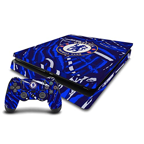 Skin vinyle PS4 Slim Chelsea FC autocollant console et manette DualShock 4 bleu