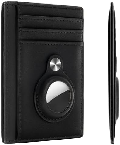Slim Minimalist Front Pocket Wallet with Built-in Case Holder for AirTag | Minimalist