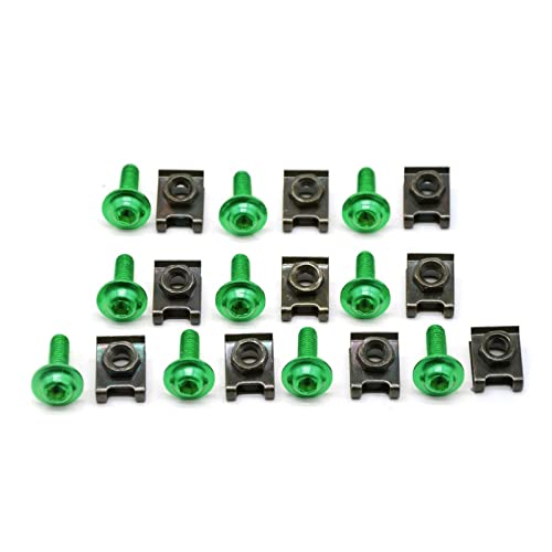 �l�W���i 6 �~�����[�g���I�[�g�o�C CNC �t�F�A�����O�{�f�B���[�N�{���g�l�W �ɓK�����郄�}�n YZF R1 R3 R6 FZ1 MT 07 09(Green)