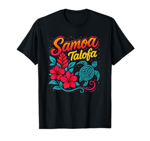 Samoa Talofa Polynesian Turtle and Teuila T-Shirt