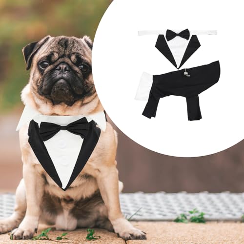Disfraz formal de esmoquin negro para perros talla L miniatura 6