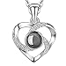 Hantaostyle I Love You Necklace, 925 Silver 100 Languages Projection on Round Onyx Pendant Loving Memory Collarbone Necklace(925 silver heart-shaped silver)