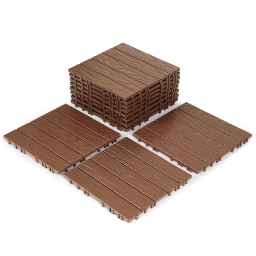 Azulejos de madera antideslizantes y permeables para terrazas seguras