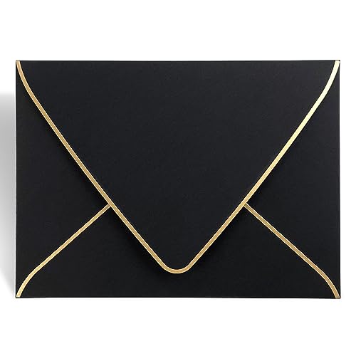 image for AZAZA A7 Black Envelopes 5 x 7,50Pack,- For 5x7 Cards| Self Seal| Perf