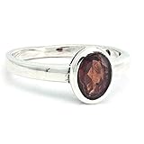 Material: 925 er Sterlingsilber, Stein: Granat