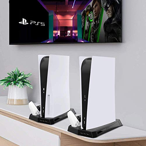 Suporte vertical com ventilador de refrigeração para console PS5 e PlayStation 5 Edição Digital, est