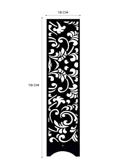 Image of Decorative Metal Floor Lamp with Laser Cut Design | Modern Standing Lamp for Living Room, Bedroom, Hallway & Office