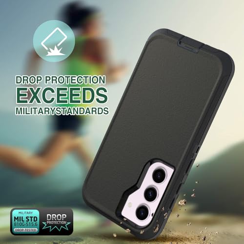 Image of Case for Galaxy S23 Plus, Heavy-Duty Tough Rugged Shockproof Drop Protective Cover Cases for Samsung Galaxy S23 Plus, Black