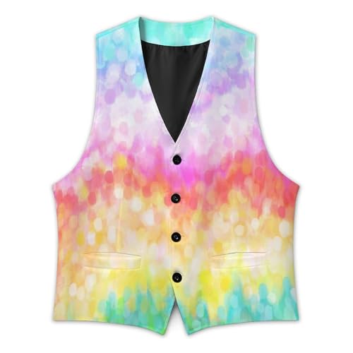 Painted Rainbow Formal Suit Vest for Men Waistcoat Printing Business Casual Dress for Tuxedo2