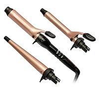 Remington 3 in 1 Multistyler Curl and Wave, CI97MS3AU, Curling Iron With 3 Interchangeable Ceramic Barrels, Variable Heat Up to 220°C, Ionic Technology For Smooth and Shiny Hair - Rose Gold