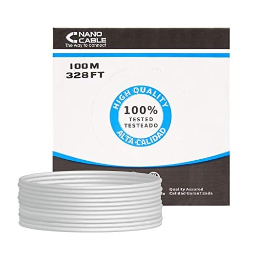 NanoCable 10.20.0502 - Cable de red Ethernet rigido RJ45 Cat.6 UTP AWG24, 100% cobre, gris, bobina de 100mts