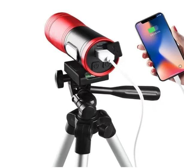 Azelf Night Fishing Light Super Bright Fishing Searchlight Bait Charging Purple Blue Light Flashlight 4 Light Source