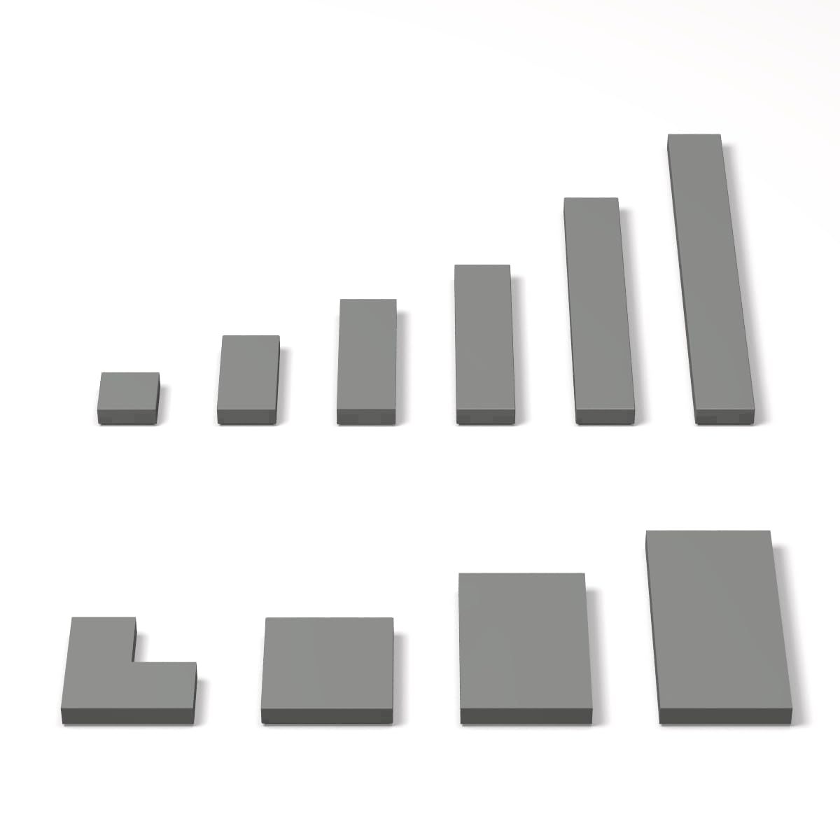 Photo 1 of 100 Piece Dark Gray Building Tiles Bulk Assortment Pack, Tiles Accessories for Building with 10 Size, Compatible with Lego Parts and Pieces