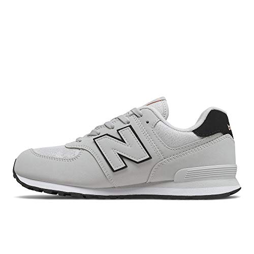 New Balance Girls Iconic 574 V1 Sneaker, Summer Fog/Black, 6 Big Kid