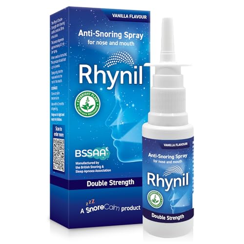Rhynil Double Strength 35ml Anti-Snoring Spray | Fast-Acting Decongestant Nasal and Throat Spray Effective Sleeping Aids for Men and Women - Approved by British Snoring & Sleep Apnoea Association